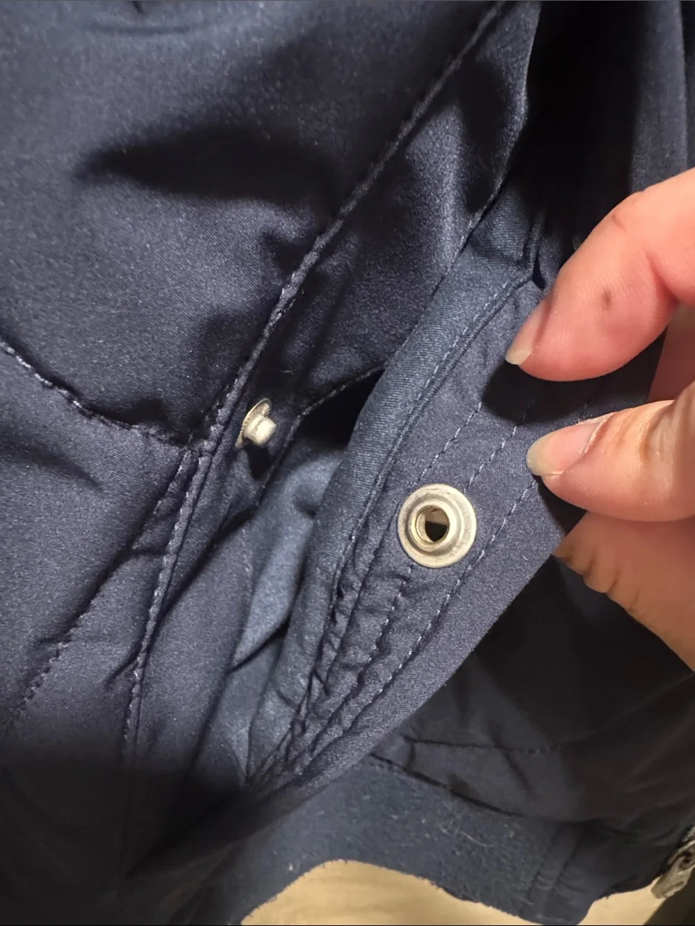 Levi's Navy Quilted Bomber Jacket with Orange Interior